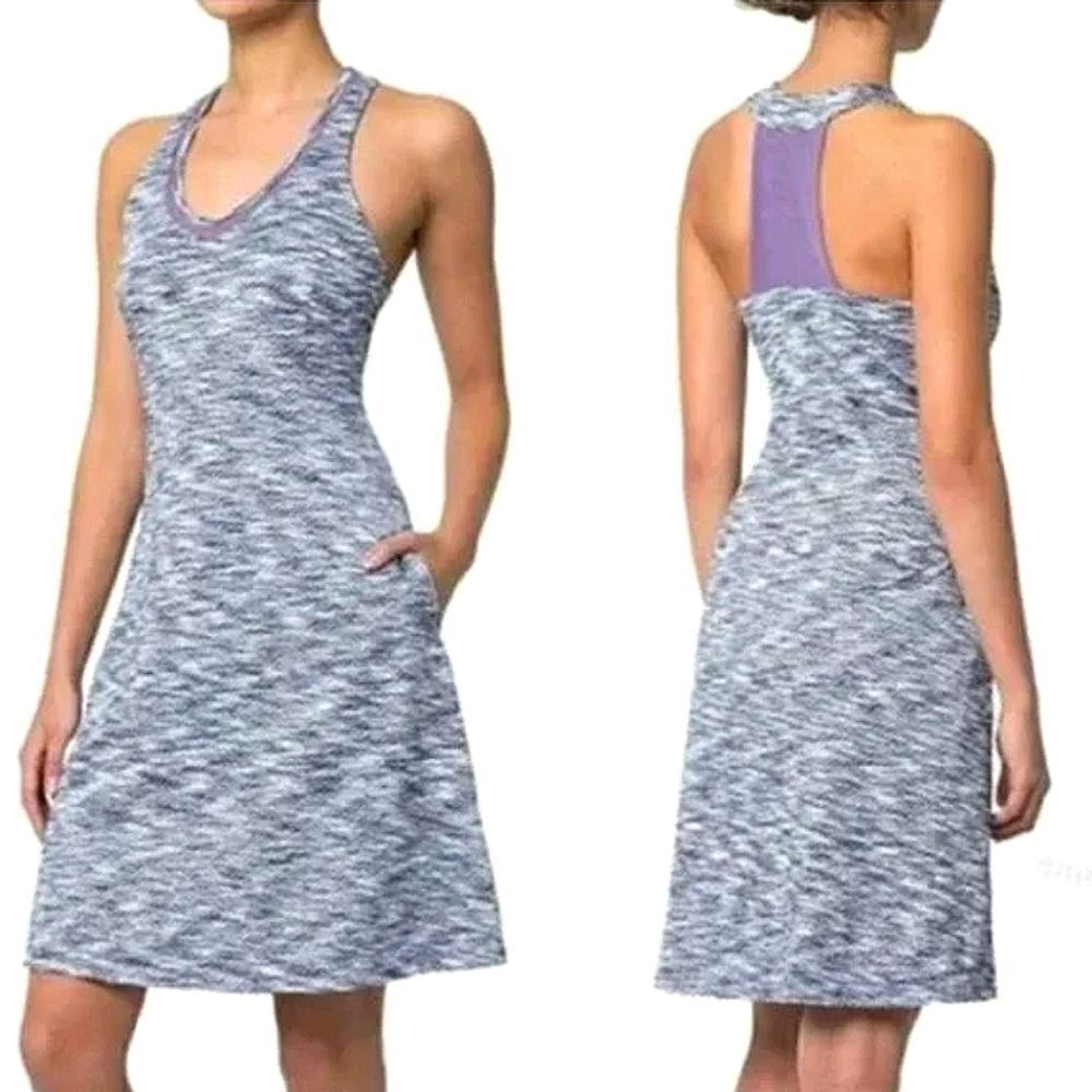 MPG Athletic Active Marled Periwinkle & White Racerback Mini Dress